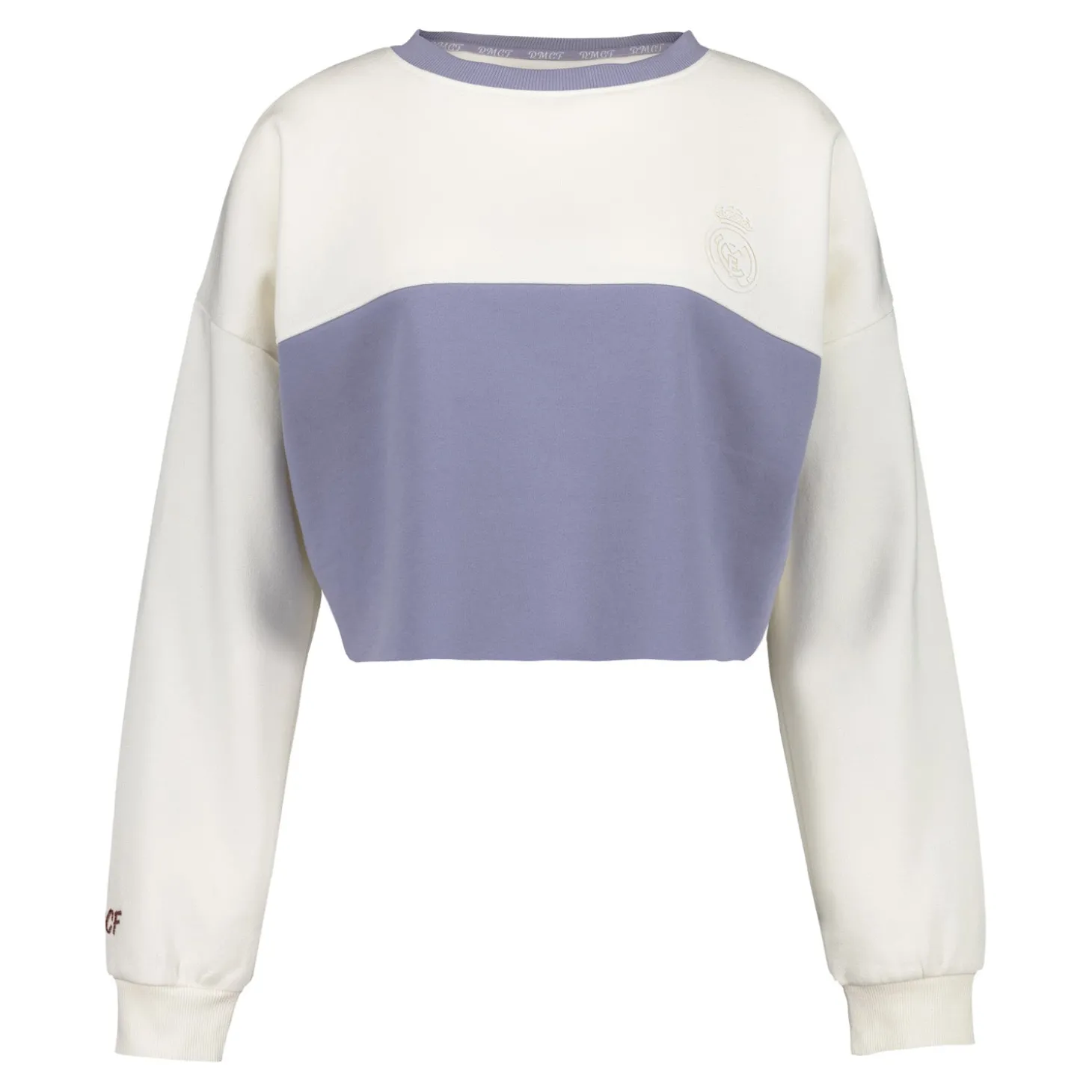 Damen Real Madrid Ladies Vintage Cropped Panel Sweatshirt Cremeweiß | Foundry Outlet