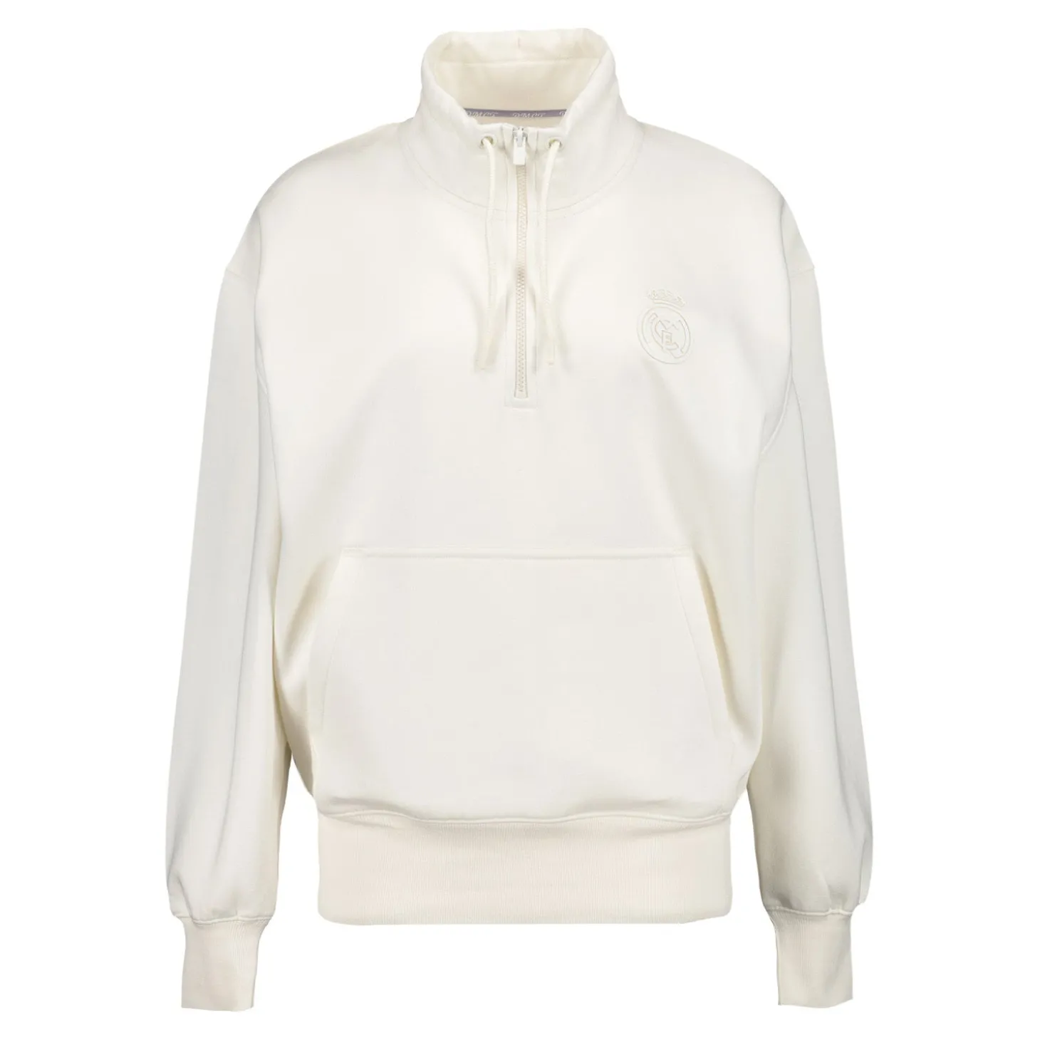 Damen Real Madrid Ladies Vintage 1/4-Reißverschluss Sweatshirt Cremeweiß | Foundry Online