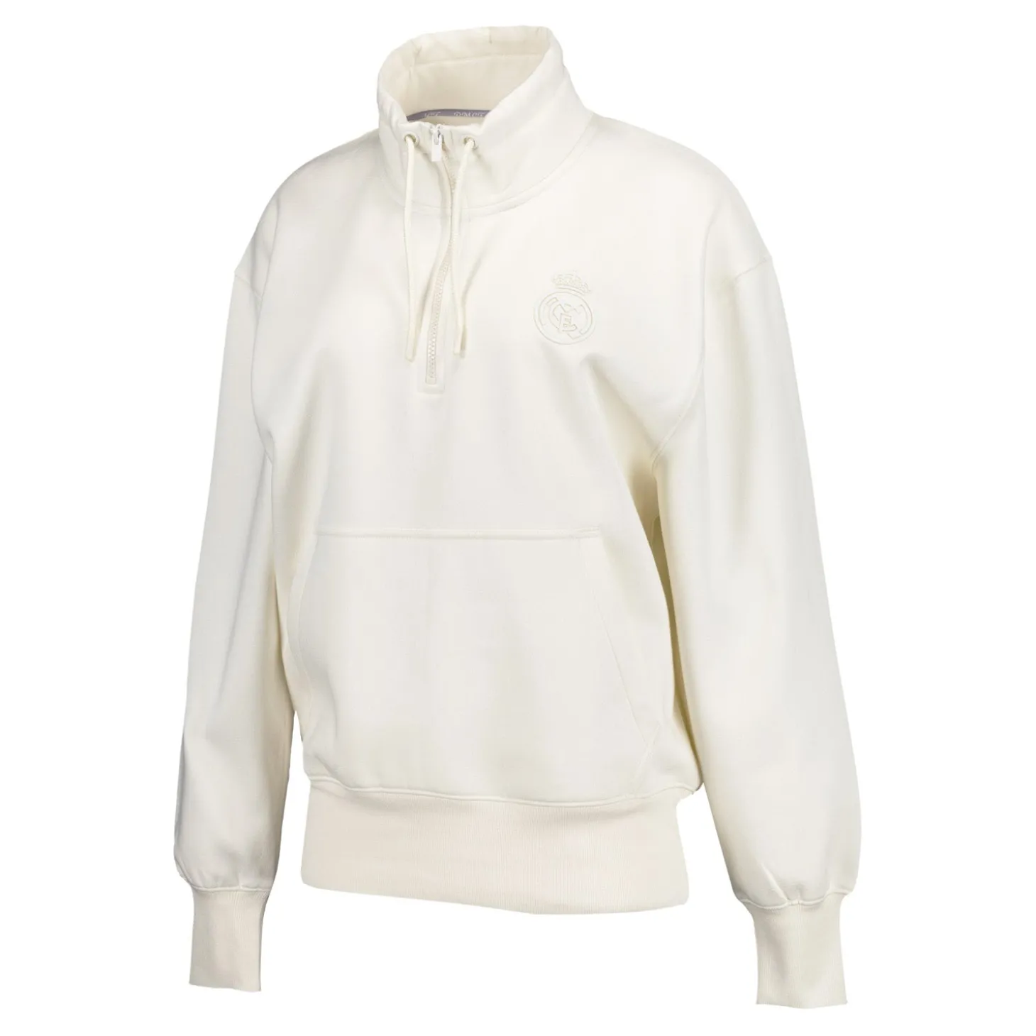 Damen Real Madrid Ladies Vintage 1/4-Reißverschluss Sweatshirt Cremeweiß | Foundry Online
