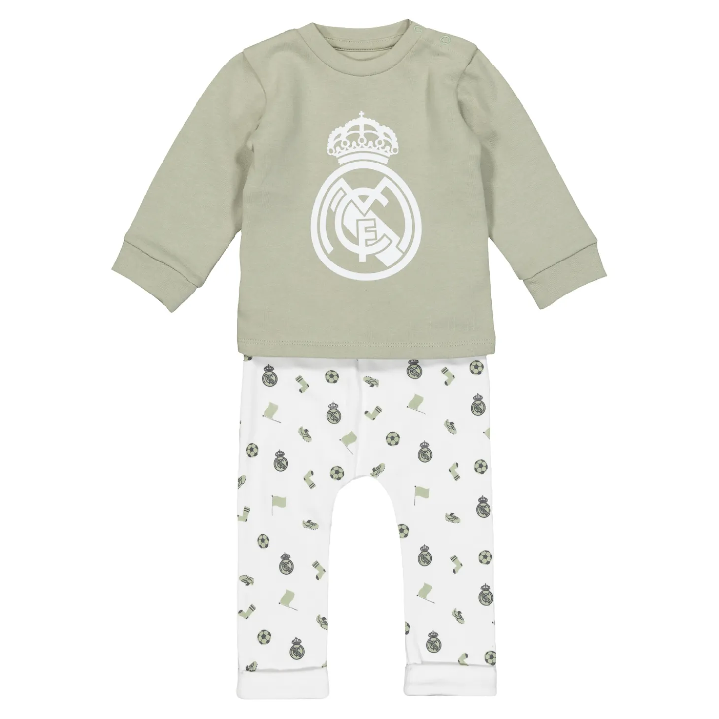 Ensemble Pantalon & T-shirt Real Madrid Vert/Blanc bébés | OSDM Clearance