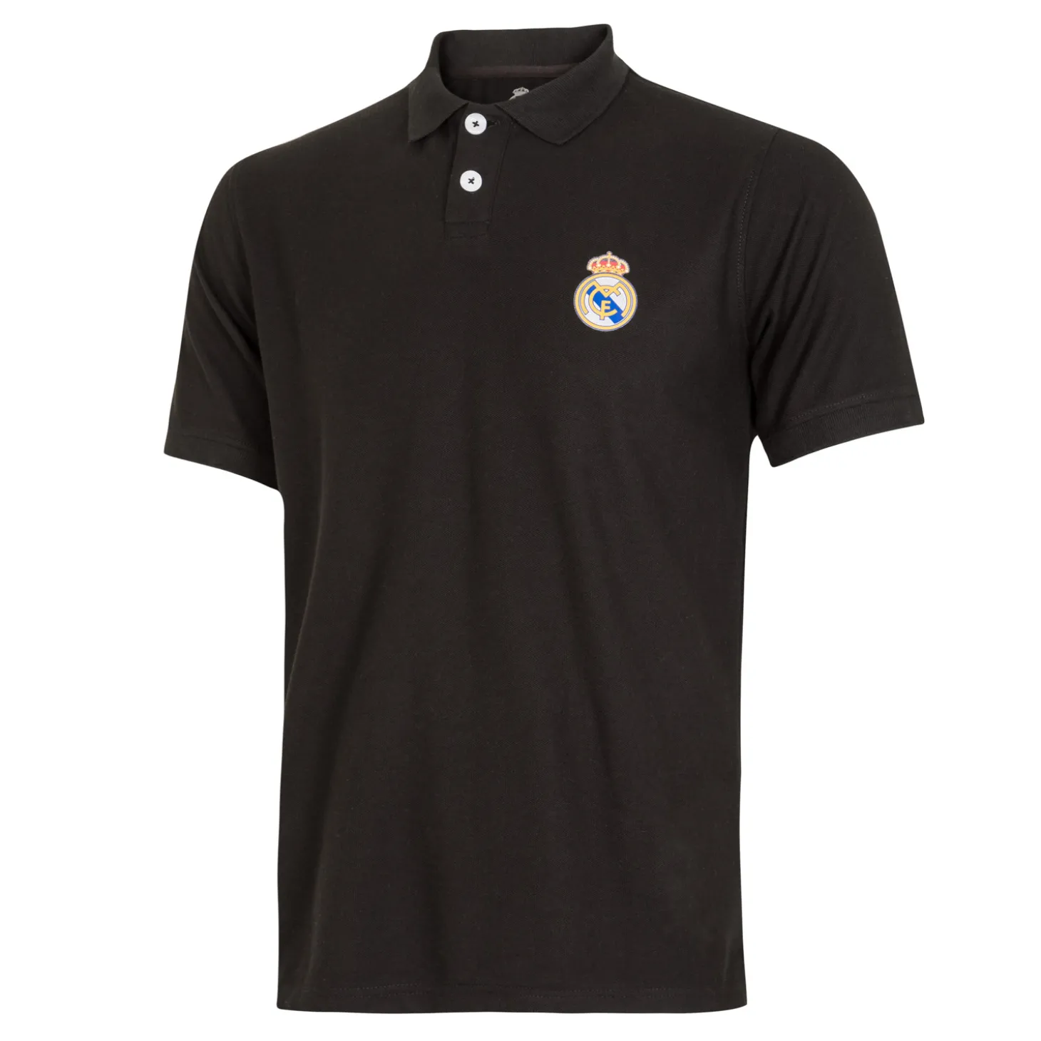 Herren Essentials Poloshirt mit farbigem Wappen Schwarz | T&F Best