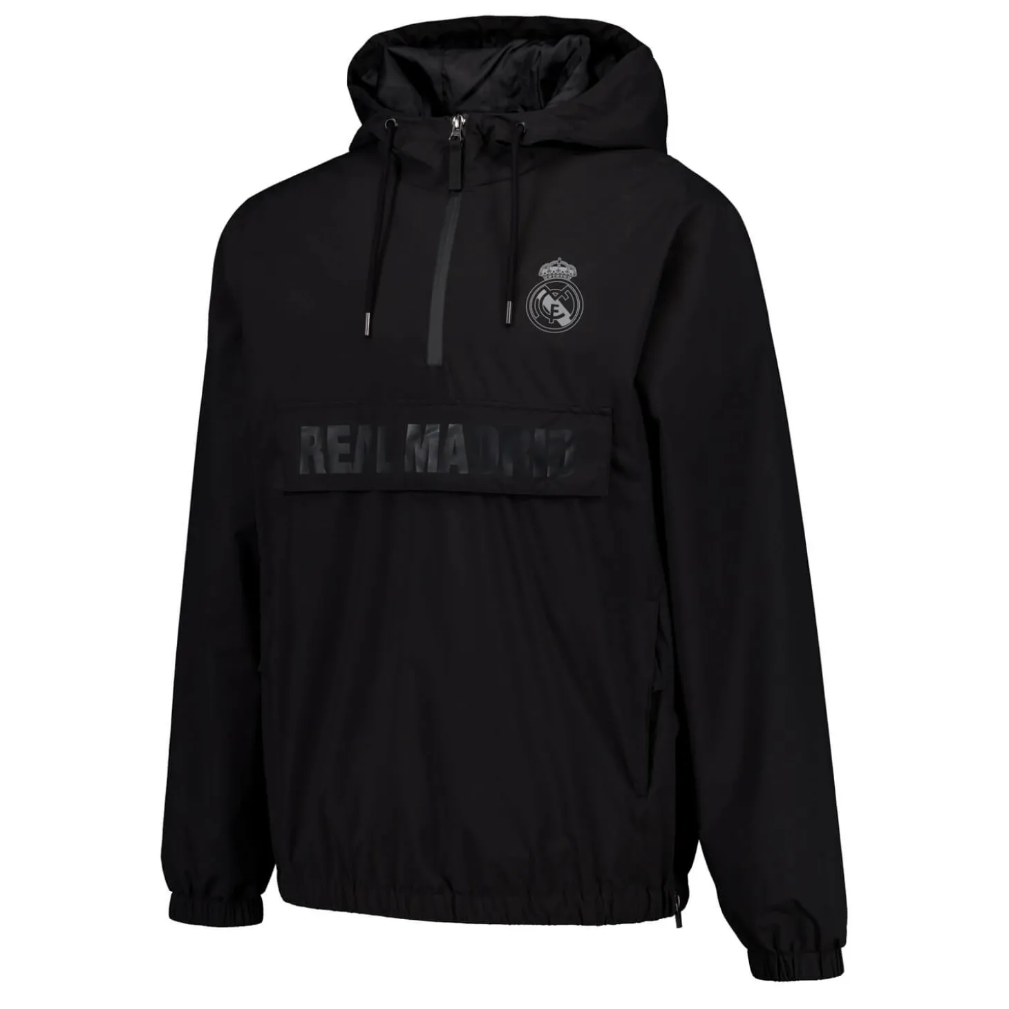 Herren Outerwear Leichter Anorak mit Kapuze Real Madrid Schwarz | MBA Solutions Discount