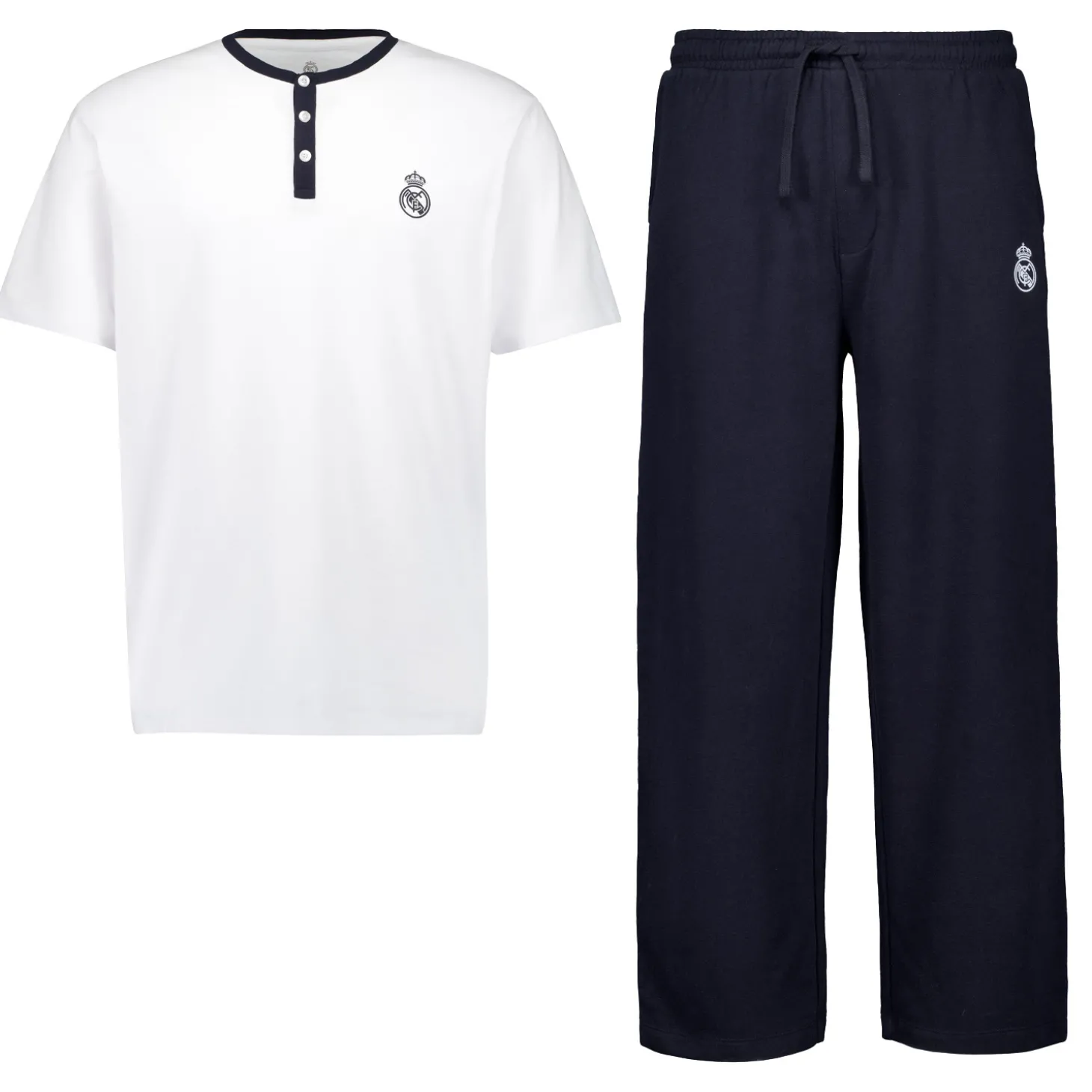 Herren Real Madrid Weiße Träume Pyjama-Set T-Shirt & Fleece-Hose Navy | OSDM Best