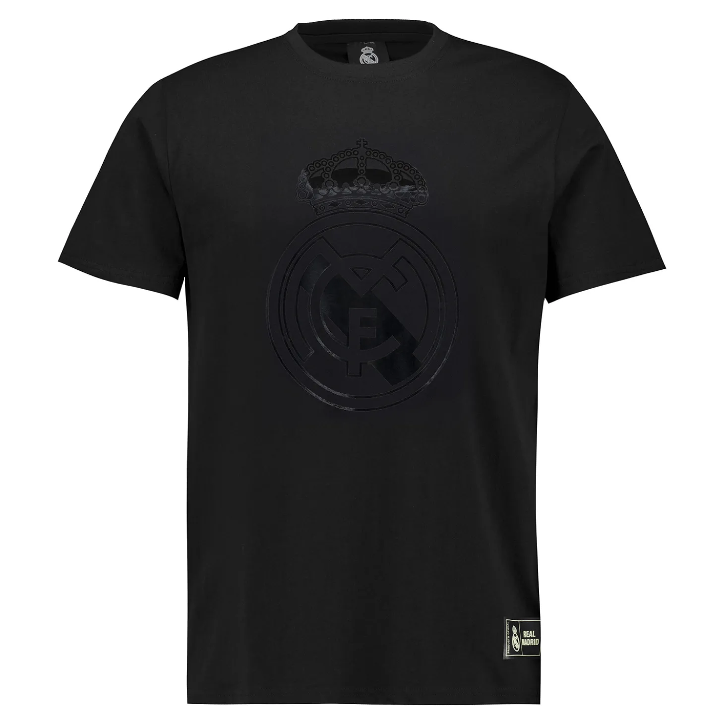 Herren T-Shirt Blackout Wappen Schwarz Real Madrid | MBA Solutions Cheap