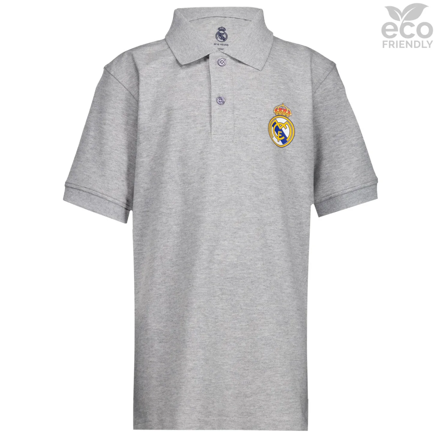 Kinder-Polo ECO Essentials Real Madrid Wappen Grau Farbe | OSDM Online
