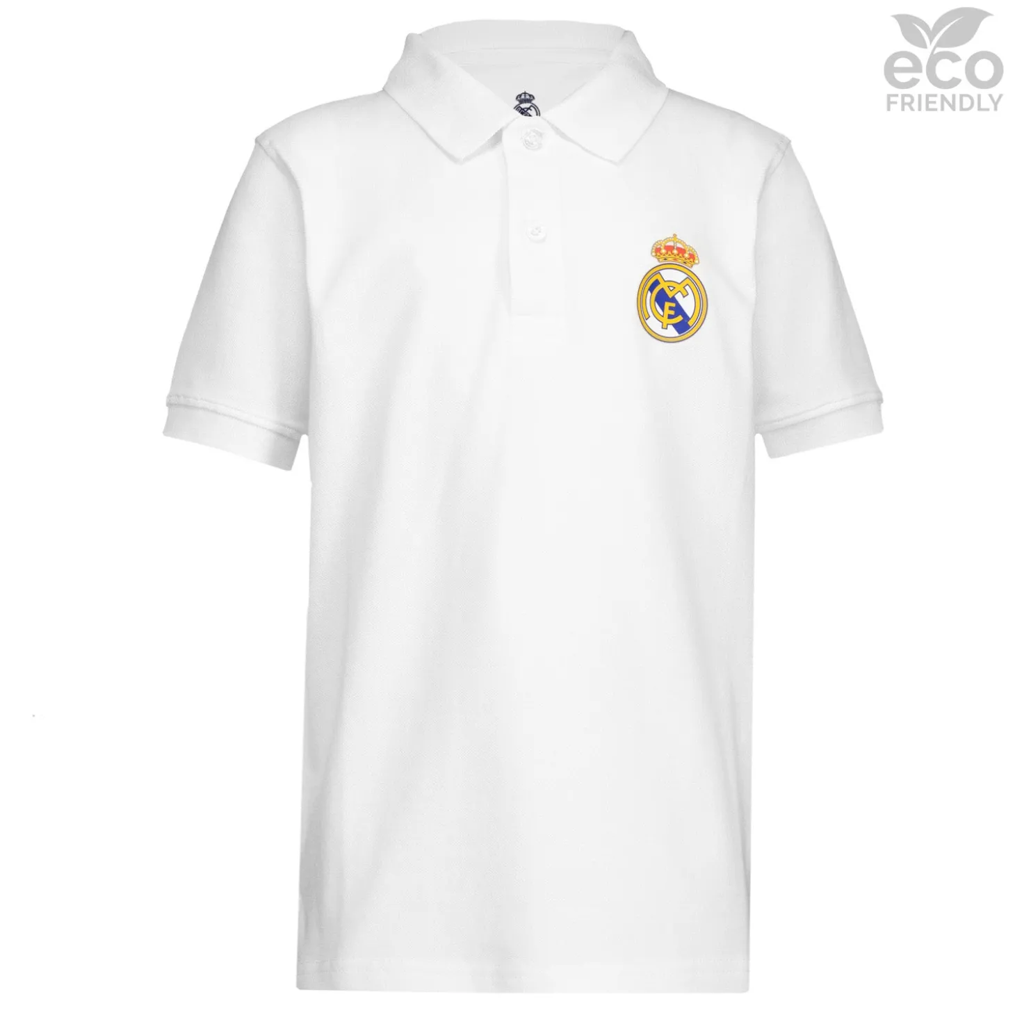 Kinder-Poloshirt ECO Essentials Real Madrid Weißes Wappen | OSDM Flash Sale