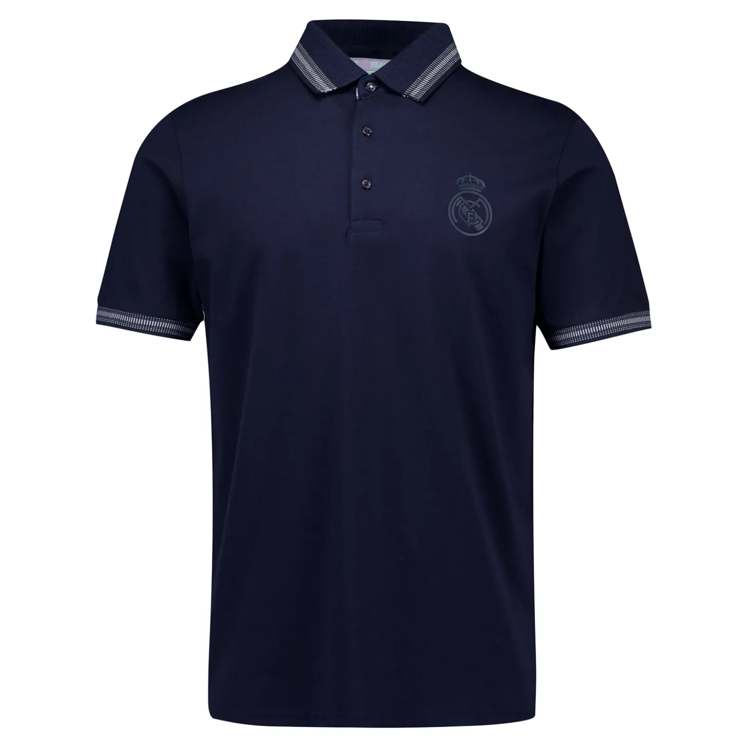 Real Madrid Herren Poloshirt mit farbigen Streifen Marineblau | Foundry Cheap