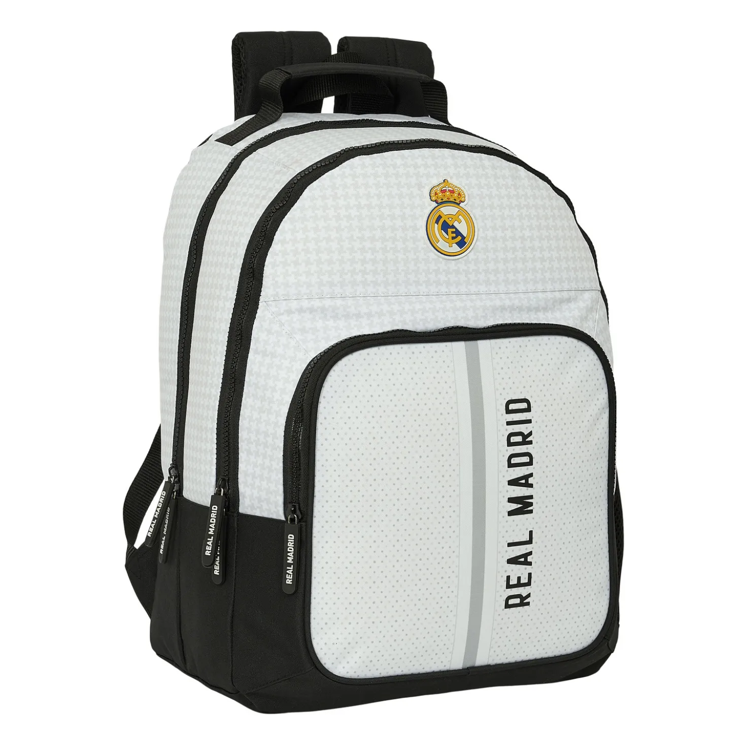 Real Madrid Rucksack mit zwei Fächern Weiß/Schwarz | SAFTA S.A. Flash Sale