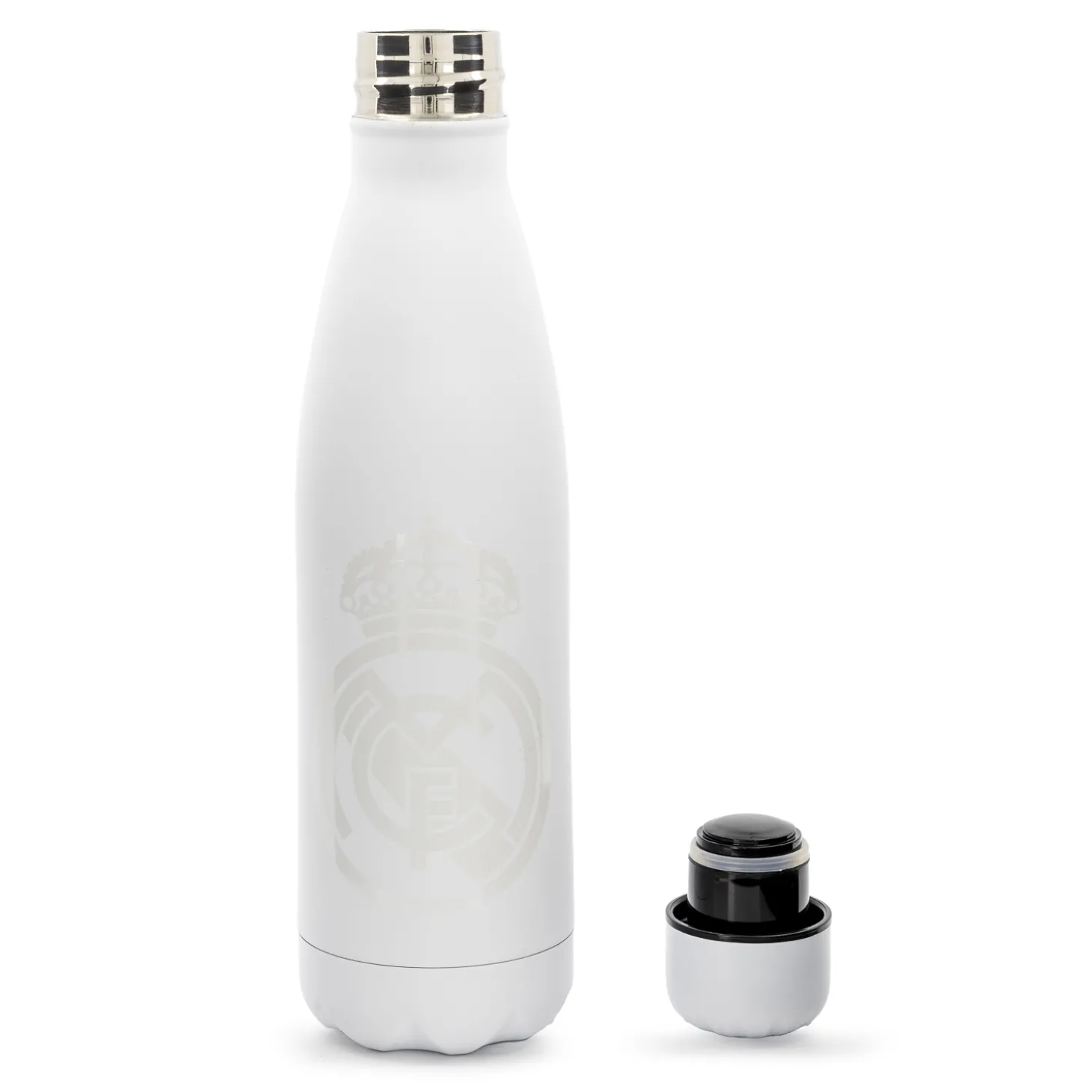 Real Madrid Stahlflasche mit Gummiüberzug 500ml Weiß | CyP Brands Evolution S.L. Store