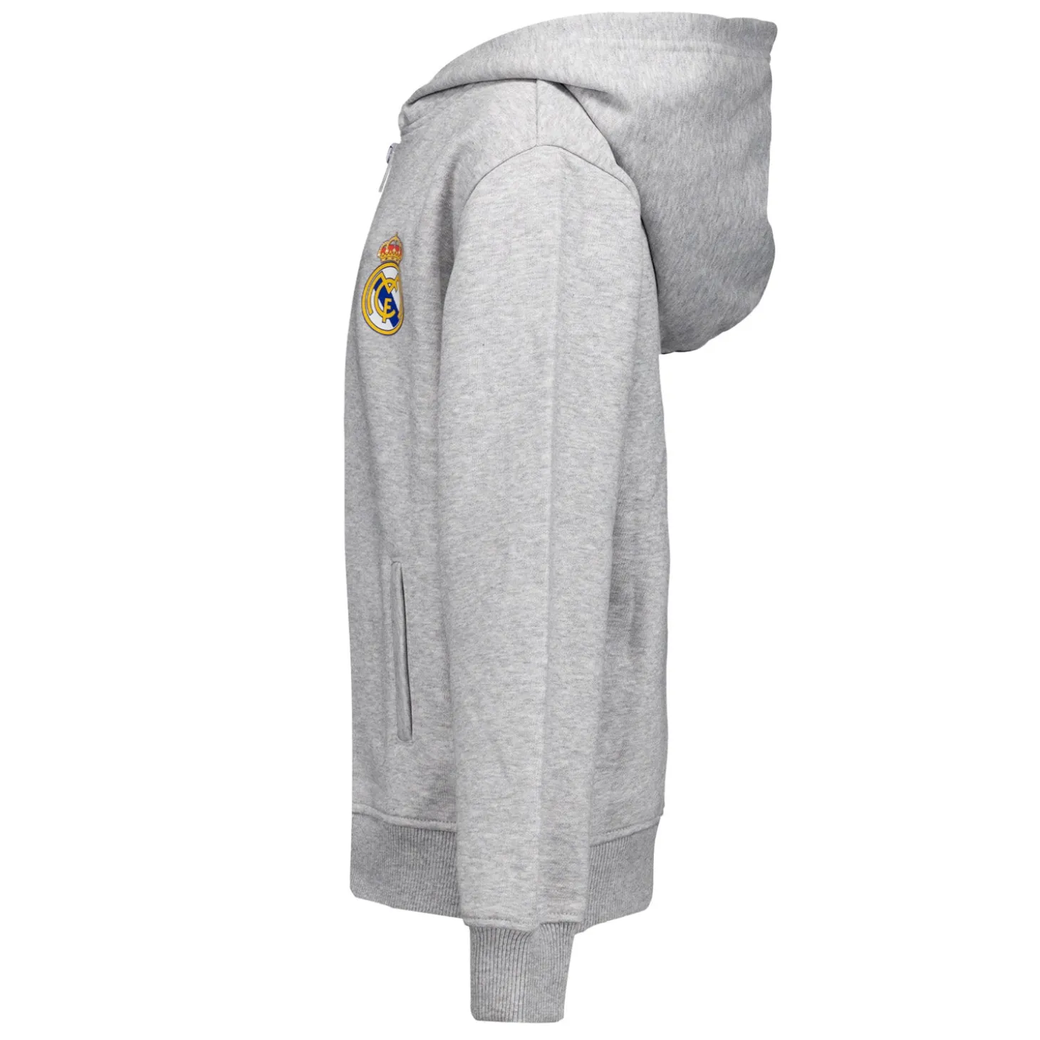 Sweatshirt Hoodie Zipper Kids ECO Essentials Real Madrid Graues Schild | OSDM Online