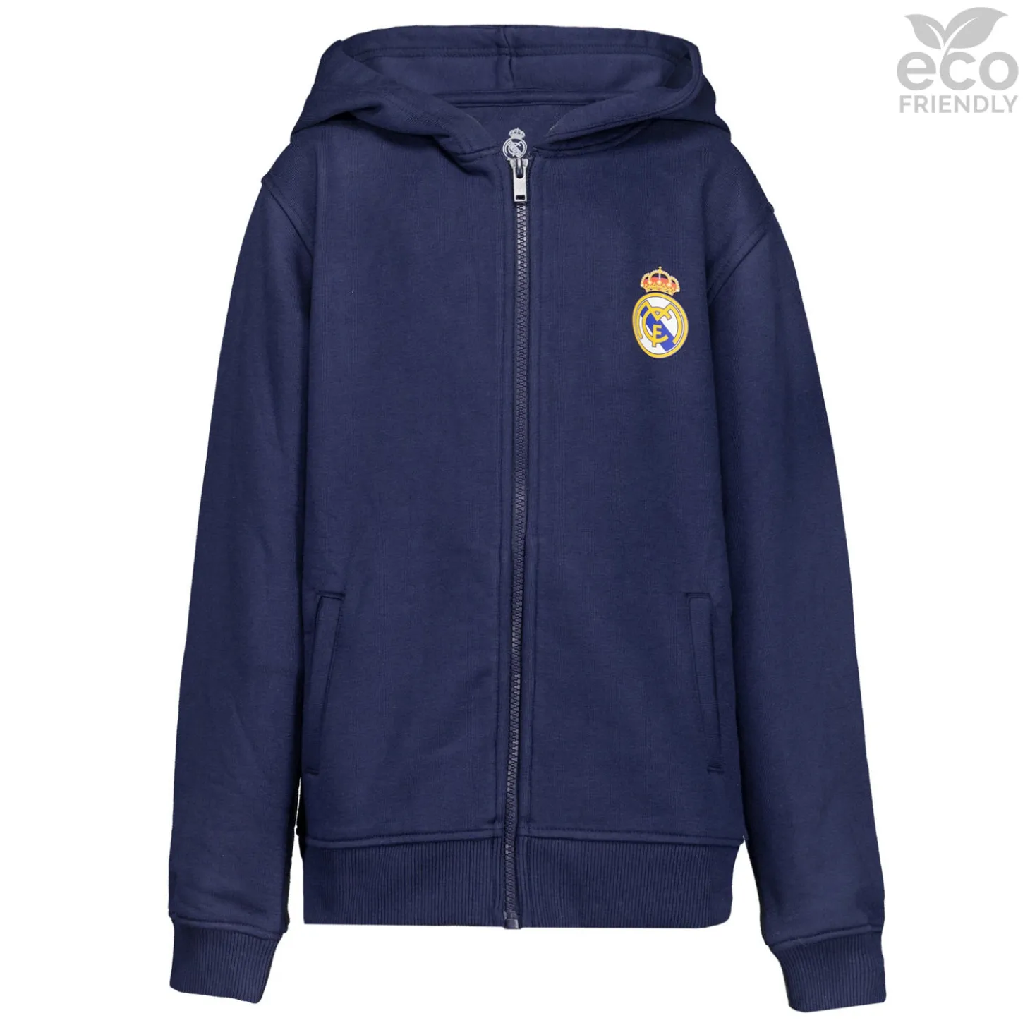 Sweatshirt Hoodie Zipper Kids ECO Essentials Real Madrid Schild Blau | OSDM Best