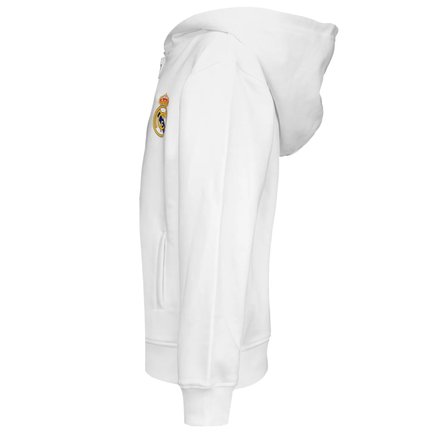 Sweatshirt Hoodie Zipper Kids ECO Essentials Real Madrid Schild Weiß | OSDM Shop