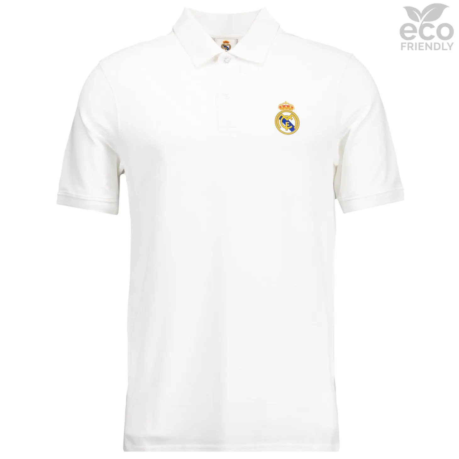 Weißes Herren-Polo ECO Essentials Real Madrid Schild Farbe | OSDM Best
